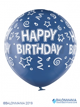 Sretan rođendan plavi jumbo lateks balon 1 kom
