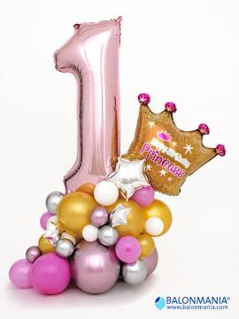 Balonska dekoracija PRVI ROĐENDAN KRUNA premium