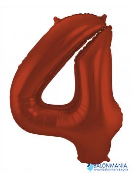 SuperShape Number 4 Red Foil Balloon L34 Packaged 66cm x 88c