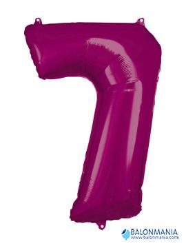 SuperShape Number 7 Pink Foil Balloon L34 Packaged 58cm x 88cm