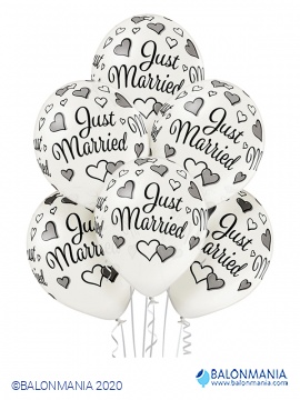 Balon Lateks "Just Married" 6 kom