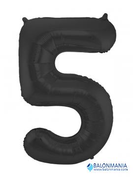 SuperShape Number 5 Black Foil Balloon L34 Packaged 53cm x 86cm