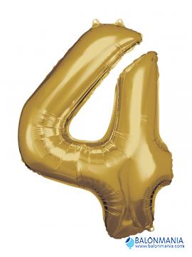 SuperShape Number 3 Gold Foil Balloon L34 Packaged 53cm x 88cm