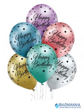 Baloni lateks "Sretan rođendan glossy" 6 kom