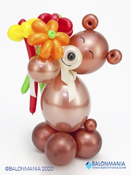 Balonska dekoracija "Medo sa cvijećem" premium