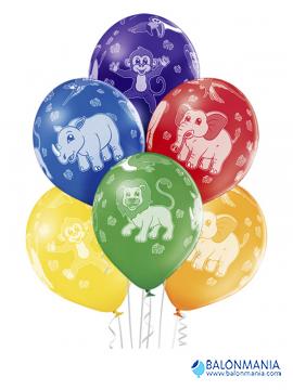 Balon lateks "Zoo Animals" 6 kom